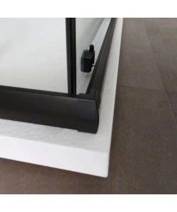 BOX DOCCIA "LUNA" NERO OPACO E VETRO TEMPERATO, 70X100X190 CM
